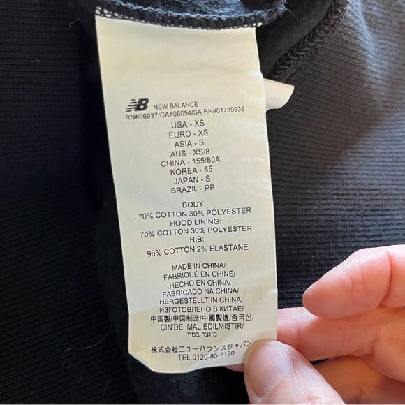 New Balance x STAUD Colorblock Sweatshirt Hoodie Black Grey XS - Picture 5 of 9